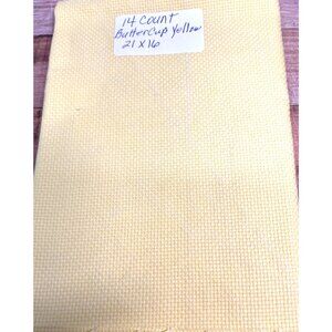 14 Count Aida Fabric Buttercup Yellow 21" X 16" Cross Stitch Cloth
